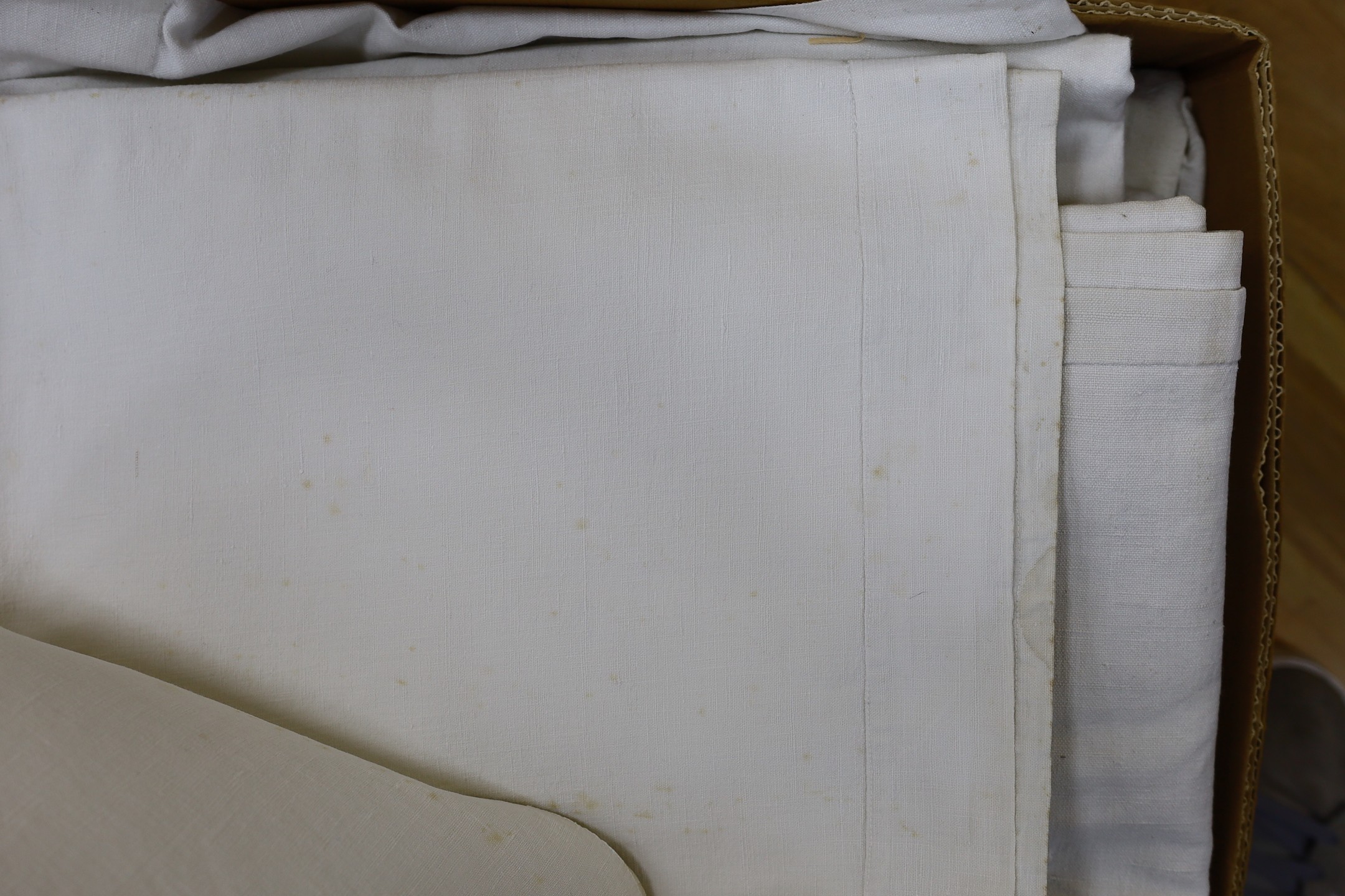 A box of eight French Provincial sheets